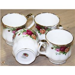 GROUP OF 4 OLD COUNTRY ROSES 1962 ENGLISH MUGS