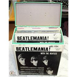 CASE W/ VINTAGE RECORDS INCL BEATLES