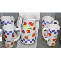 CERAMIC PITCHER WITH 4 CUPS