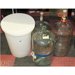11) 2 WINE MAKING JUGS AND ALCOHOL TESTER