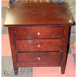 CHERRY WOOD 3 DRAWER NIGHT STAND