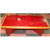 Image 1 : VINTAGE RETRO WOOD WITH RED GLASS COFFEE TABLE