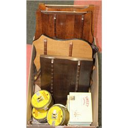 BOX OF COLLECTIBLE TINS AND MINI SPOON HOLDERS