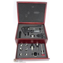 26)WINE OPENER IN CHERRY CASE