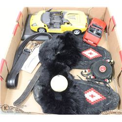 MOCCASINS WITH DRUM DECORATION AND CARS
