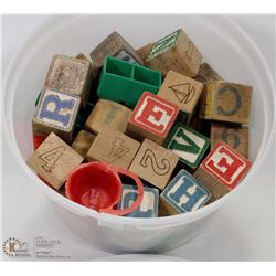 VINTAGE WOODEN BABY BLOCKS