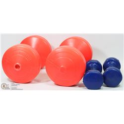 2 SETS OF DUMBELLS