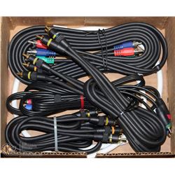 BOX OF AV CABLES INCLUDING 2 GOLD