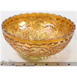 MARIGOLD CARNIVAL GLASS BOWL
