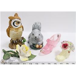 FLAT OF COLLECTIBLES INCL NAPOLI ROSE,HAND PAINTED