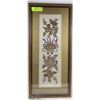 Image 1 : ANTIQUE FRAMED EMBROIDERED SATIN CLOTH 11X24