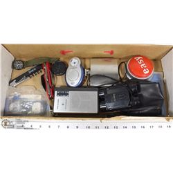 BOX W/CAMPING/SURVIVAL ITEMS INCL.