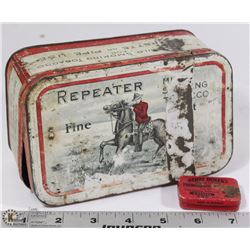 VINTAGE REPEATERS METAL TIN W/ PHOTOGRAPH NEEDLES