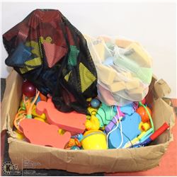 LARGE LOT OF FOAM POOL TOYS, RUBBER DUCKIES & MORE