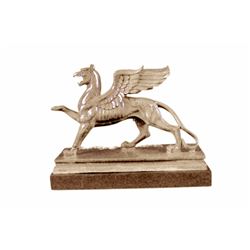 Griffin Bronze Statue with Marble Base Sculpture