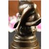 Image 5 : Nude Woman Sitting on Moon Bronze Sculpture on Marble Base