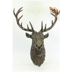 Elk Head Bust Bronze Stag Statue