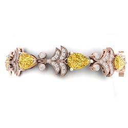 23.66 CTW Royalty Canary Citrine & VS Diamond Bracelet 18K Rose Gold - REF-381W8H - 38743