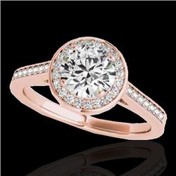 1.93 CTW H-SI/I Certified Diamond Solitaire Halo Ring 10K Rose Gold - REF-355T3X - 33518