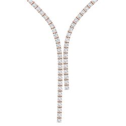 10 CTW Certified SI/I Diamond Necklace 18K Rose Gold - REF-586W4H - 39903