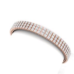 12 CTW Certified SI/I Diamond Bracelet 18K Rose Gold - REF-620K5R - 39942