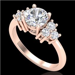 1.5 CTW VS/SI Diamond Solitaire Ring 18K Rose Gold - REF-409R3K - 36939