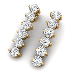 6 CTW Certified SI/I Diamond Earrings 18K Yellow Gold - REF-436W4H - 40000
