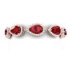 Image 1 : 42 CTW Royalty Designer Ruby & VS Diamond Bracelet 18K Rose Gold - REF-600T2X - 38860