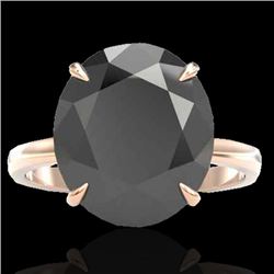 9 CTW Black VS/SI Diamond Certified Designer Engagement Ring 14K Rose Gold - REF-201Y6N - 22094