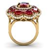 Image 4 : 14.4 CTW Royalty Designer Ruby & VS Diamond Ring 18K Yellow Gold - REF-263M6F - 39188