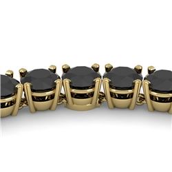 40 CTW Certified Black VS Diamond Necklace 18K Yellow Gold - REF-1400F2M - 32488