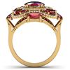 Image 4 : 9.86 CTW Royalty Designer Ruby & VS Diamond Ring 18K Yellow Gold - REF-218M2F - 39296