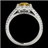 Image 2 : 1.5 CTW Certified Si Fancy Intense Yellow Diamond Solitaire Halo Ring 10K White Gold - REF-180M2F - 