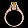 Image 2 : 1.21 CTW Certified Si Intense Yellow Diamond Solitaire Antique Ring 10K Rose Gold - REF-161M8F - 347