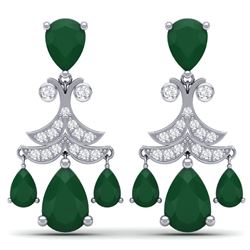 11.97 CTW Royalty Emerald & VS Diamond Earrings 18K White Gold - REF-176X4T - 38715