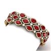 Image 2 : 52.84 CTW Royalty Ruby & VS Diamond Bracelet 18K Yellow Gold - REF-1181W8H - 38891