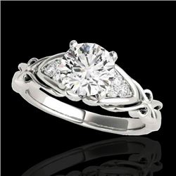 1.1 CTW H-SI/I Certified Diamond Solitaire Ring Two Tone 10K White Gold - REF-161F8M - 35200