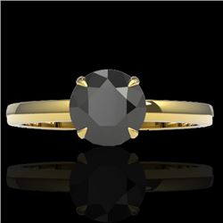 2 CTW Black VS/SI Diamond Designer Inspired Engagement Ring 18K Yellow Gold - REF-64W2H - 22216
