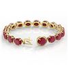 Image 4 : 75 CTW Ruby & Micro Pave VS/SI Diamond Halo Designer Bracelet 14K Yellow Gold - REF-457X8T - 22276