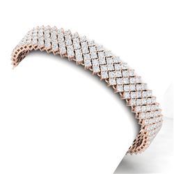 20 CTW Certified VS/SI Diamond Bracelet 18K Rose Gold - REF-872T8X - 40050
