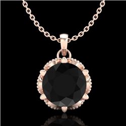 1.36 CTW Fancy Black Diamond Solitaire Art Deco Stud Necklace 18K Rose Gold - REF-85N5Y - 38102