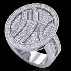 1.25 CTW Micro Pave VS/SI Diamond Certified Ring 14K White Gold - REF-111T3X - 20876