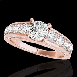3.05 CTW H-SI/I Certified Diamond Solitaire Ring 10K Rose Gold - REF-434X5T - 35517