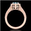 Image 4 : 0.77 CTW Fancy Intense Blue Diamond Solitaire Art Deco Ring 18K Rose Gold - REF-130M9F - 37503