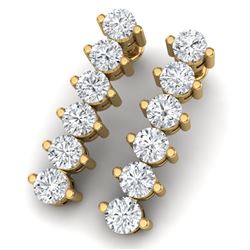 3 CTW Certified VS/SI Diamond Earrings 18K Yellow Gold - REF-200N5Y - 40021