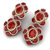Image 5 : 33.5 CTW Royalty Designer Ruby & VS Diamond Earrings 18K Yellow Gold - REF-518W2H - 39314