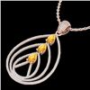 Image 1 : 2 CTW Citrine & Micro Pave VS/SI Diamond Designer Necklace 14K Rose Gold - REF-111M6F - 22465