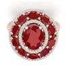 Image 2 : 8.05 CTW Royalty Designer Ruby & VS Diamond Ring 18K Rose Gold - REF-143T6X - 39241