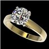 Image 1 : 2.05 CTW Certified H-SI/I Quality Diamond Solitaire Engagement Ring 10K Yellow Gold - REF-578K5R - 3