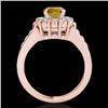 Image 2 : 1.9 CTW Certified Si Fancy Intense Yellow Diamond Solitaire Halo Ring 10K Rose Gold - REF-206X4T - 3